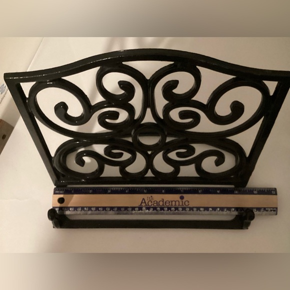 Cast Iron Stand for Cookbook, Bible, Tablet, Art. Decorative Scrolled Design - Picture 5 of 6